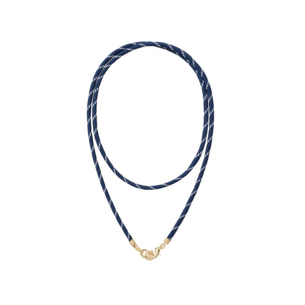 Roxanne Assoulin Navy Rope Necklace with Gold Clasp